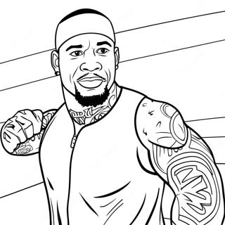 Jey Uso In Action Coloring Page 36314-28733