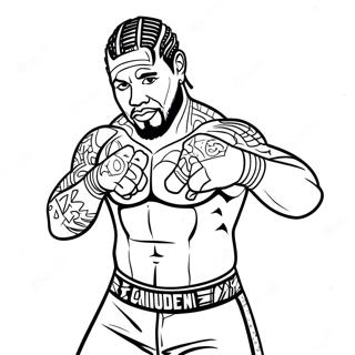 Jey Uso In Action Coloring Page 36314-28734