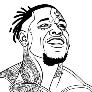 Jey Uso In Action Coloring Page 36314-28736