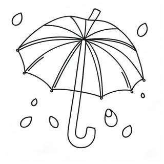 Cute Umbrella And Raindrops Coloring Page 36454-28830