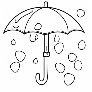 Cute Umbrella And Raindrops Coloring Page 36454-28831