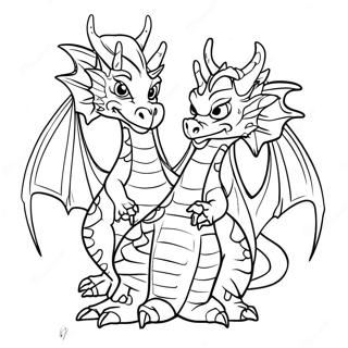 Three Headed Dragon Coloring Pages