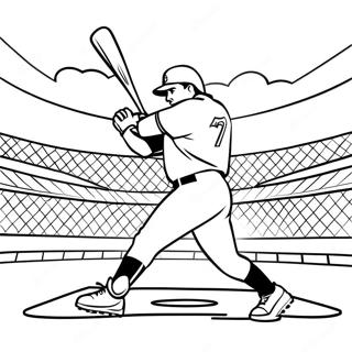 Milwaukee Brewers Player Swinging Bat Coloring Page 36474-28843