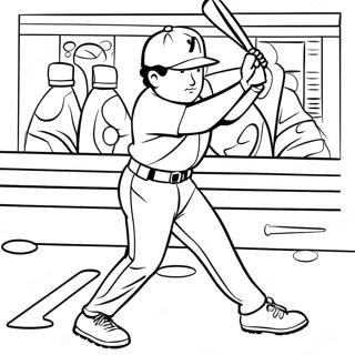 Milwaukee Brewers Player Swinging Bat Coloring Page 36474-28844