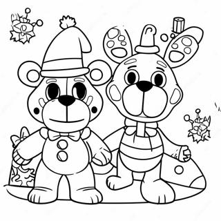 Fnaf Christmas Characters Coloring Page 36493-28863