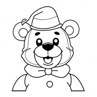 Freddy Fazbear In Santa Hat Coloring Page 36494-28858