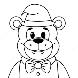 Freddy Fazbear In Santa Hat Coloring Page 36494-28859