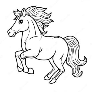 Realistic Wild Horse Coloring Pages