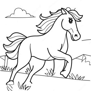 Realistic Wild Horse Galloping Coloring Page 3650-2918