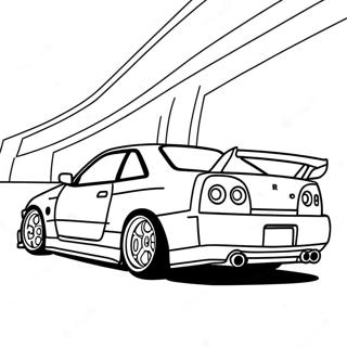 Pagini De Colorat Cu Nissan Skyline R34 În Mișcare 36544-28890