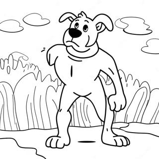 Dog Man In Action Coloring Page 36614-28960