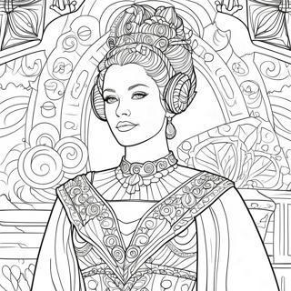 Padme In Elegant Dress Coloring Page 36634-28966