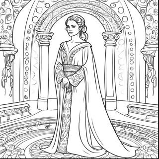 Padme In Elegant Dress Coloring Page 36634-28967