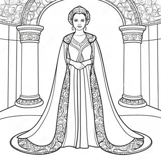 Padme In Elegant Dress Coloring Page 36634-28968