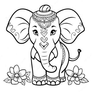 Pagina De Colorat Cu Elefant Thai Colorat 36674-29010