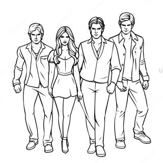 Vampire Diaries Character Group Coloring Page 36724-58818