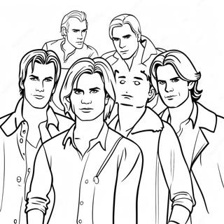 Vampire Diaries Character Group Coloring Page 36724-58820