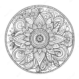 Abstract Relaxation Mandala Coloring Page 36733-29066