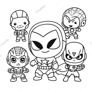 Bebek Marvel Sevimli Chibi Avengers Boyama Sayfaları