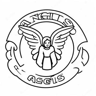 Angels Baseball Team Logo Coloring Page 36783-29085