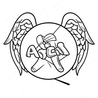 Angels Baseball Team Logo Coloring Page 36783-29086