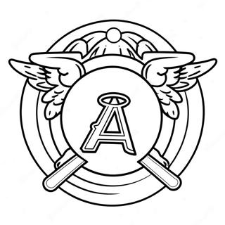 Angels Baseball Team Logo Coloring Page 36783-29088