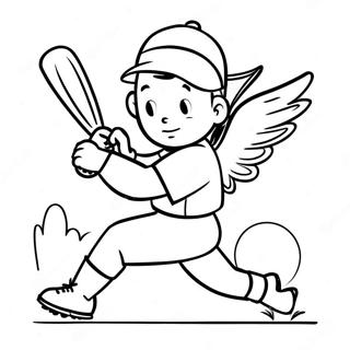 Angels Baseball Player Swinging Bat Coloring Page 36784-29089