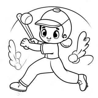 Angels Baseball Player Swinging Bat Coloring Page 36784-29091