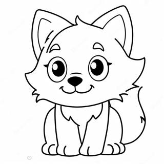 かわいいアニメのオオカミの子犬のぬりえページ 36803-29097