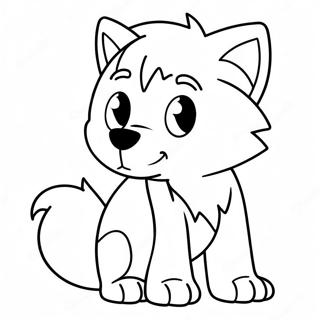 Cute Anime Wolf Pup Coloring Page 36803-29099