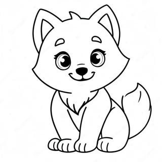 Cute Anime Wolf Pup Coloring Page 36803-29100