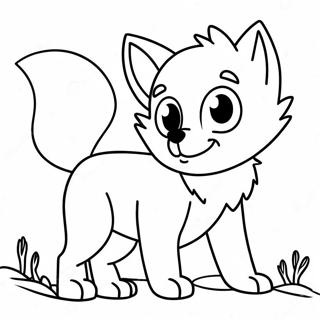 Playful Anime Wolf Pup Coloring Page 36804-58833