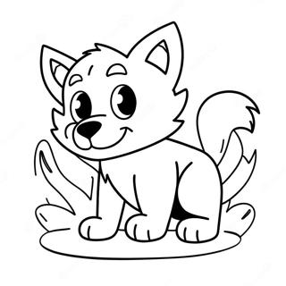 Playful Anime Wolf Pup Coloring Page 36804-58835