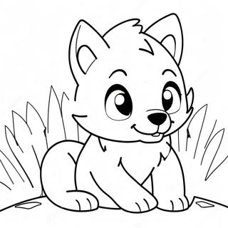 Playful Anime Wolf Pup Coloring Page 36804-58836