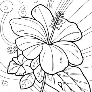 Vibrant Hibiscus Flower Coloring Page 36834-29121