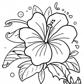 Vibrant Hibiscus Flower Coloring Page 36834-29122