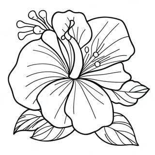 Vibrant Hibiscus Flower Coloring Page 36834-29124