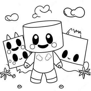 Página Para Colorir Do Marshmello Fofo Com Amigos 36864-29153