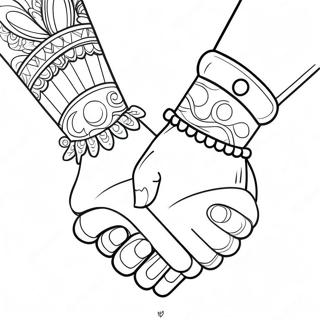 Bffs Holding Hands Coloring Page 36933-29201