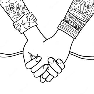 Bffs Holding Hands Coloring Page 36933-29202