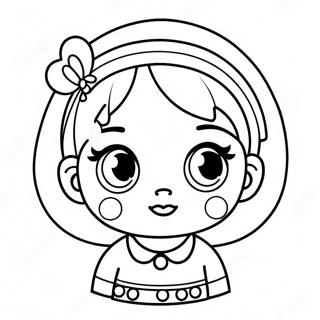 Adorable Kawaii Girl With Big Eyes Coloring Page 37014-29273