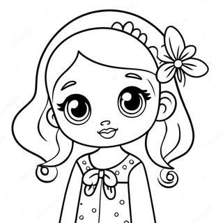 Adorable Kawaii Girl With Big Eyes Coloring Page 37014-29276