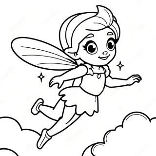 Fairy Tink Flying In The Sky Coloring Page 37054-29286