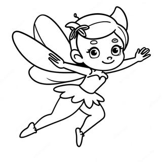 Fairy Tink Flying In The Sky Coloring Page 37054-29288