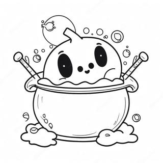 Spooky Cauldron With Bubbles Coloring Page 37064-29300