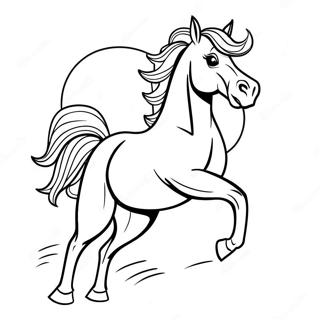 Beautiful Paint Horse Galloping Coloring Page 37144-29374