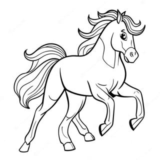 Beautiful Paint Horse Galloping Coloring Page 37144-29376