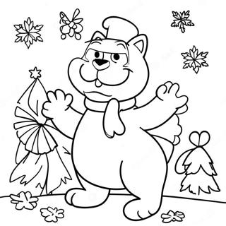 Garfield Christmas Coloring Page 37153-29377