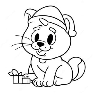 Garfield With Santa Hat Coloring Page 37154-29398