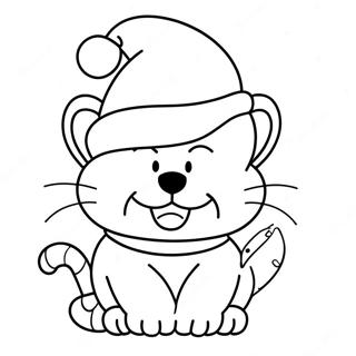 Garfield With Santa Hat Coloring Page 37154-29400